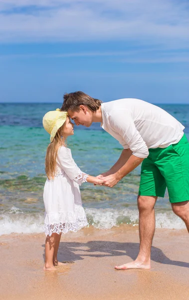Adorable little girl and happy dad during beach vacation Stock Photo