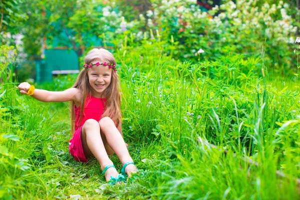 Little adorable girl during summer vacation — Stock Photo, Image