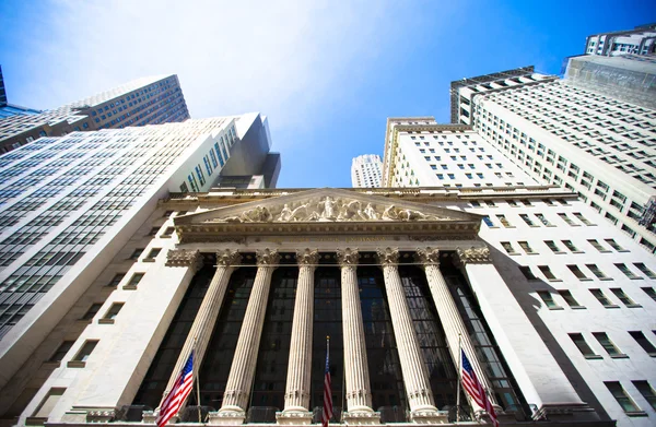New York Stock Exchange in Manhattan Financiën district — Stockfoto