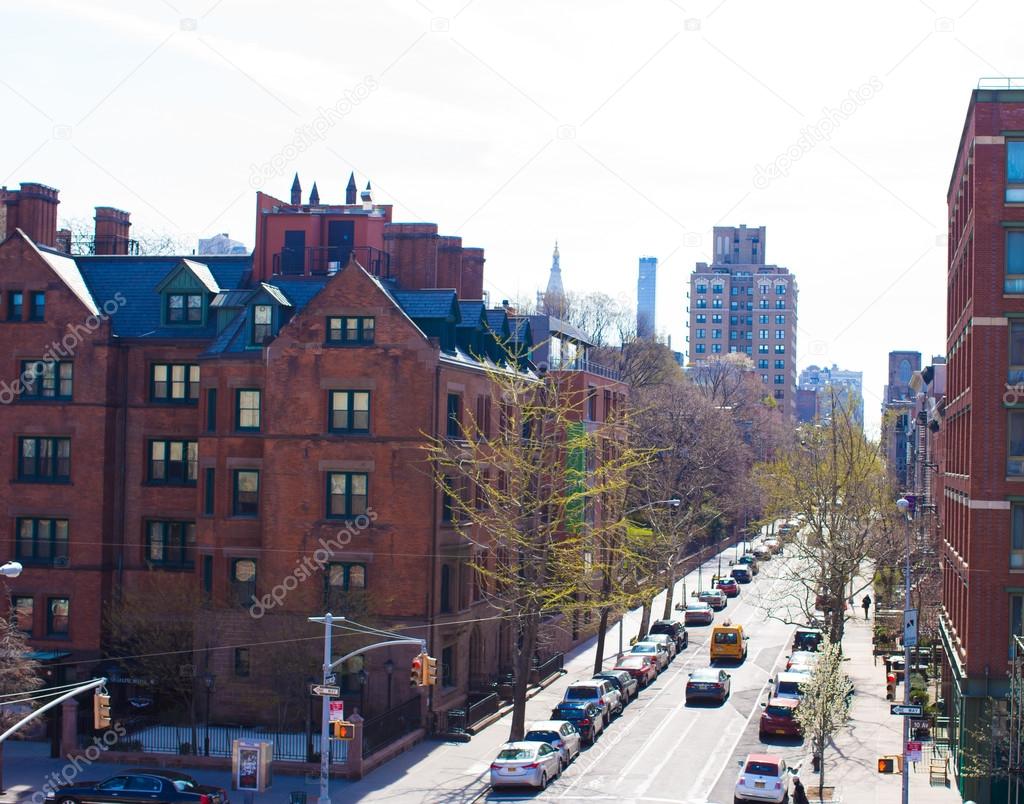 Empty streets in West Village at New York Manhattan