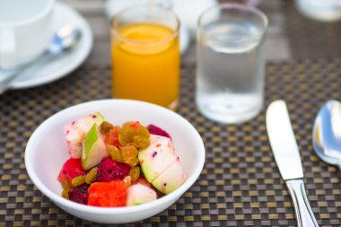 Açık Cafe masa portre sağlıklı kahvaltı