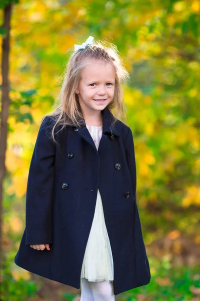 可爱的小女孩在户外美丽温暖的日子在秋天的公园 — 图库照片