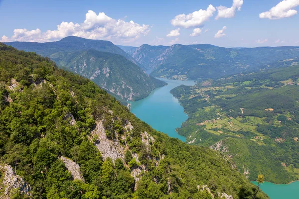 Tara Ulusal Parkı, Sırbistan. Drina Nehri Kanyonu 'nun güzel manzarası.