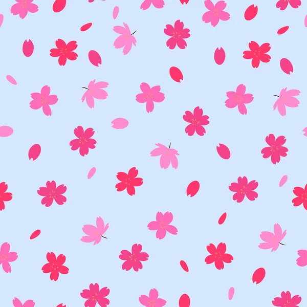桜の花とシームレスなパターン ベクトル画像 — ストックベクタ