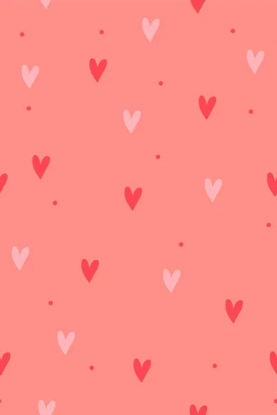 Patrón Sin Costuras Con Corazones Sobre Fondo Rosa Imagen Vectorial — Archivo Imágenes Vectoriales