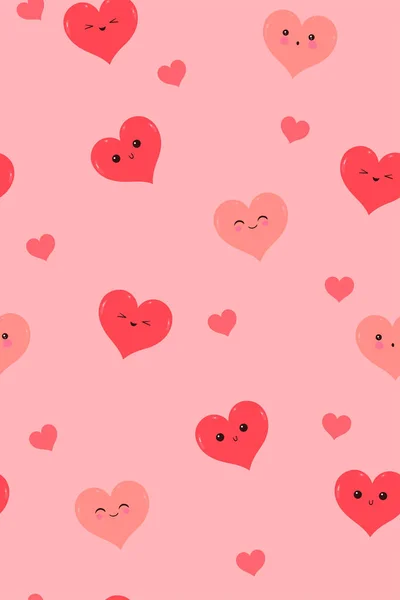 Απρόσκοπτη Μοτίβο Χαριτωμένες Καρδιές Εικόνα Διανύσματος — Διανυσματικό Αρχείο