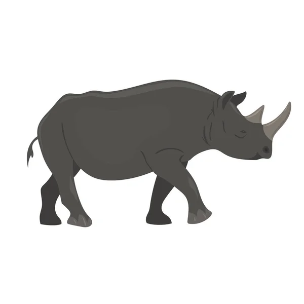 Rhinocéros Isolé Sur Fond Blanc Image Vectorielle — Image vectorielle