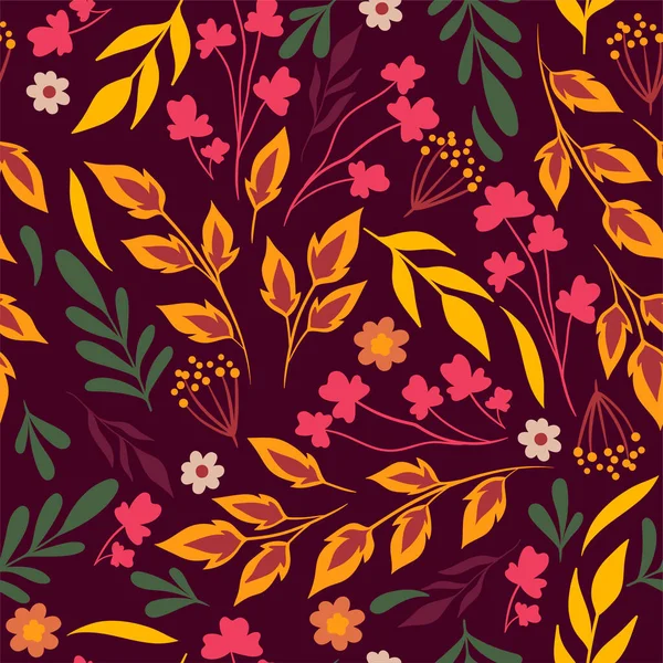 紅葉とシンプルなシームレスなパターン ベクトル画像 — ストックベクタ