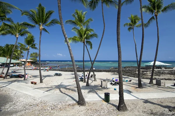 Kahaluu Beach Park Piknikező Terület Nagy Sziget Hawaii — Stock Fotó