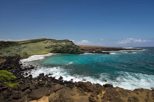 Grüner Sandstrand Big Island Hawaii — Stockfoto