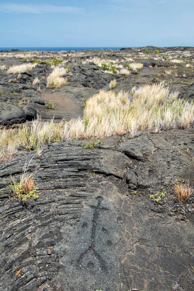 Loa Petroglyphs Volcanoes National Park Big Island Hawaii — Stock Photo, Image