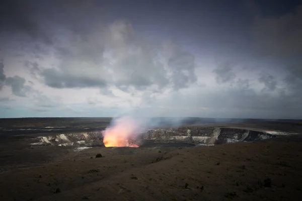 Volcán Kilauea Atardecer Parque Nacional Los Volcanes Isla Grande Hawaii —  Fotos de Stock