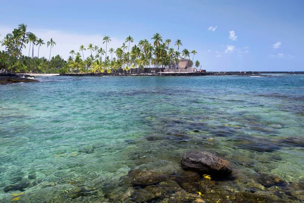 Parque Histórico Nacional Uhonua Hnaunau Isla Grande Hawaii Fotos de stock libres de derechos