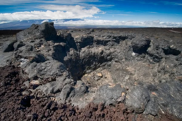Collapsed Lava Tube Mauna Loa Observatory Road Big Island Hawaii — Stock Photo, Image