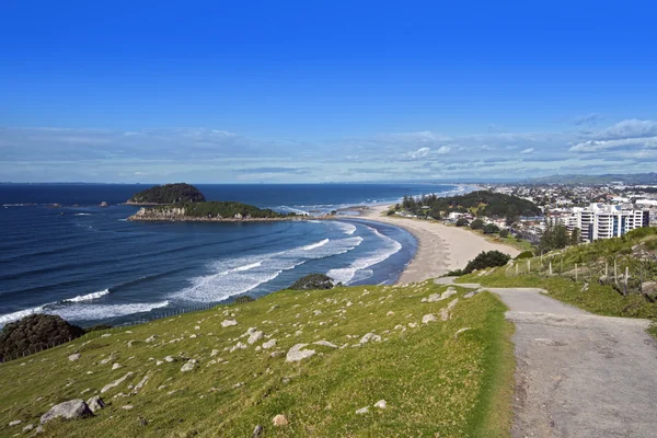 Mount Maunganui beach från toppmötet promenader spår — Stockfoto