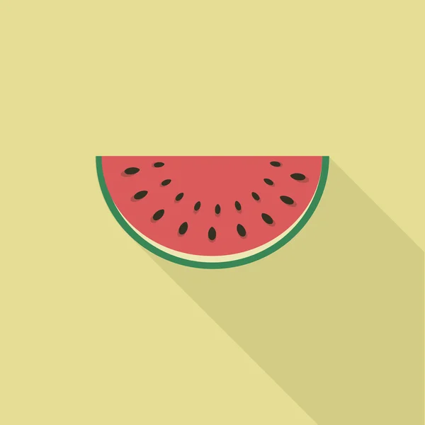 Wassermelone Scheibe, Wassermelone Symbol Vektor — Stockvektor