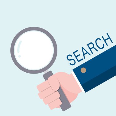 El tutarak bir Büyüteç, arama işareti kavramı