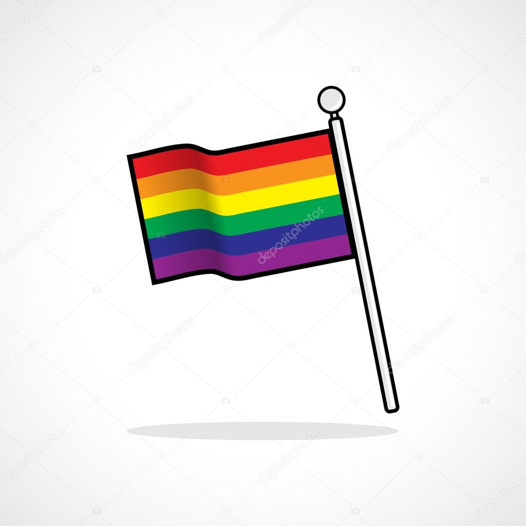 LGBT flag, Rainbow flag is waving, Icon sign vector