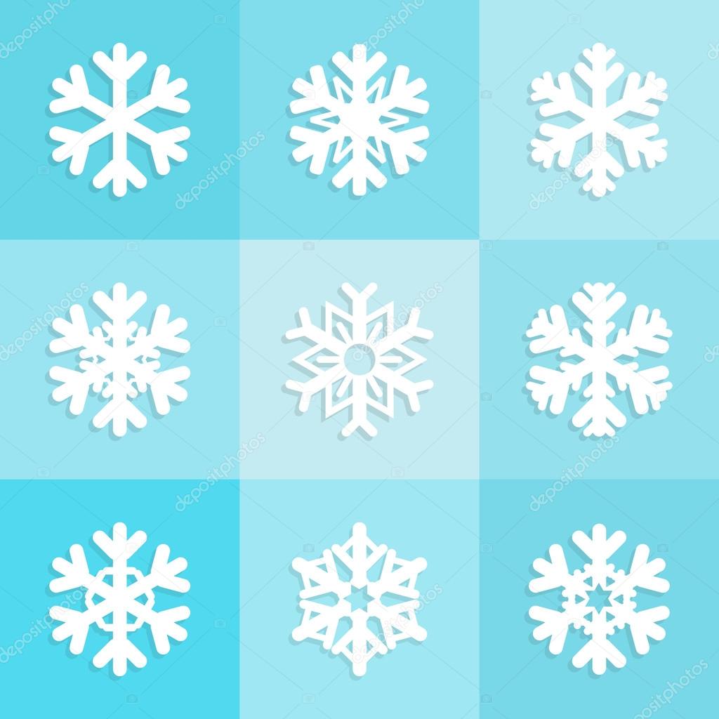 Snowflakes icons set design, Christmas  winter collection