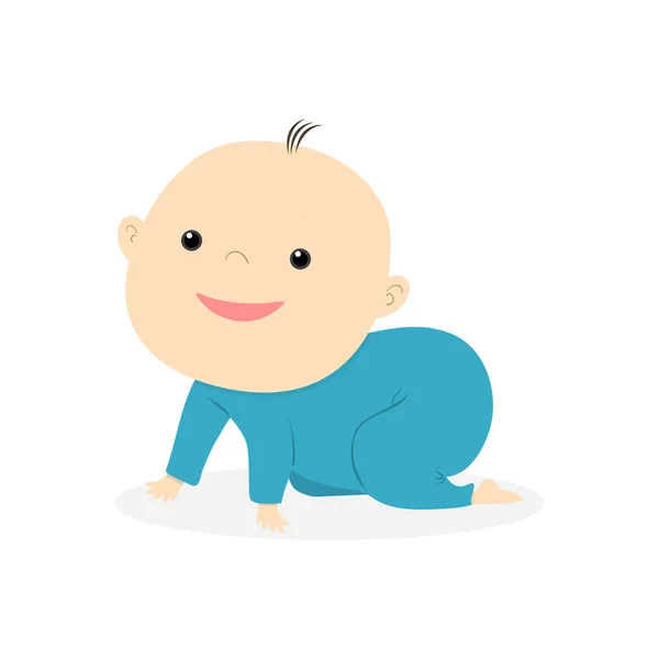 Pequeño lindo bebé sonriendo ilustración — Vector de stock