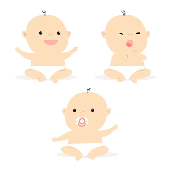 Cute cartoon baby sitting vector illustration — Stock Vector