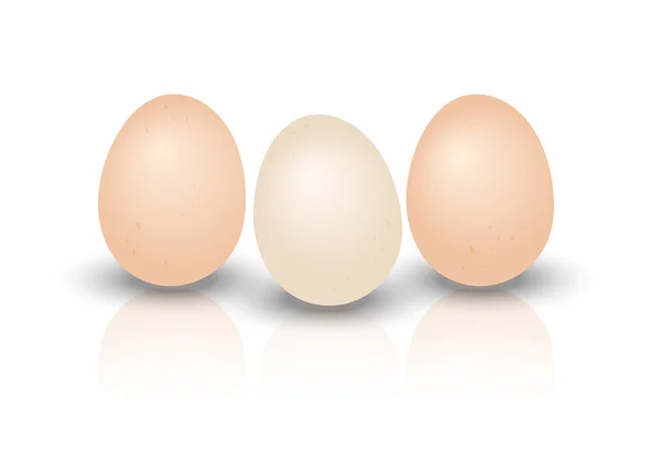 Three eggs. Isolated on white background — Stock Vector