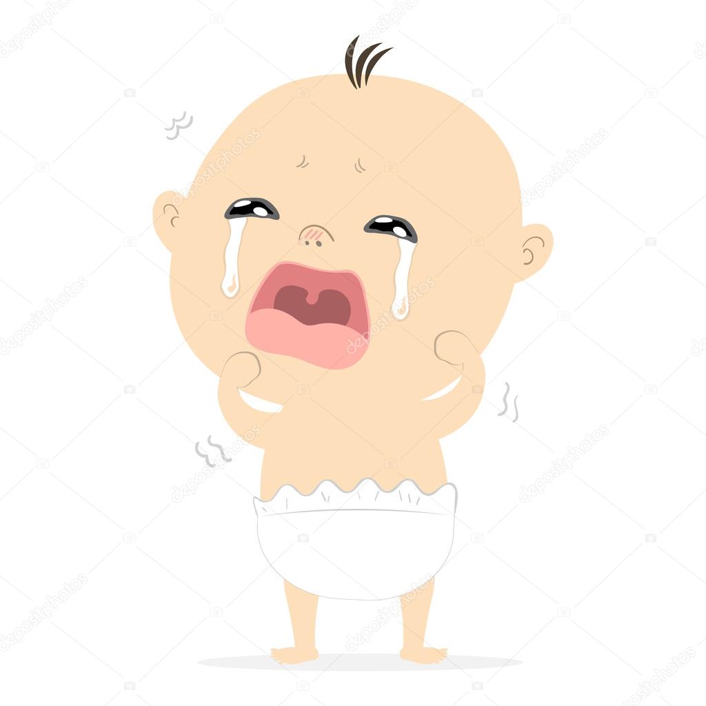 Baby crying standing