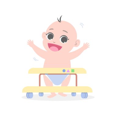 Download Wheeled Baby Walker Free Vector Eps Cdr Ai Svg Vector Illustration Graphic Art