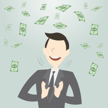 Bir sürü para almak mutlu iş adamı