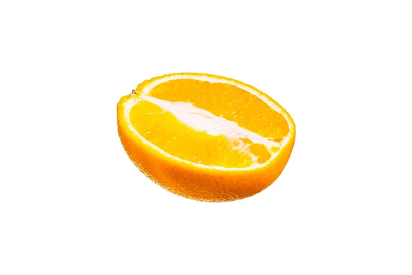 Half Sappig Oranje Isoleren Witte Achtergrond — Stockfoto