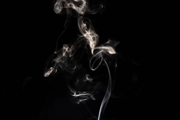 Nube Fumo Bianco Sfondo Nero — Foto Stock