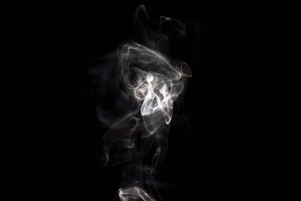 Mrak Bílého Kouře Černém Pozadí — Stock fotografie