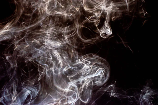 Σύννεφο Λευκού Καπνού Μαύρο Φόντο — Φωτογραφία Αρχείου