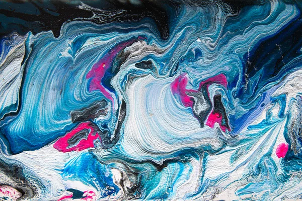 流体芸術のスタイルでテクスチャ 塗料混合効果を持つ抽象的な背景 アクリル絵具の背景 ピンク色 — ストック写真