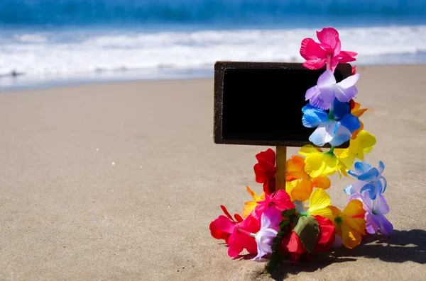 Targhetta sulla spiaggia sabbiosa — Foto Stock