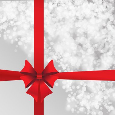 Kırmızı yay ile gri arka plan