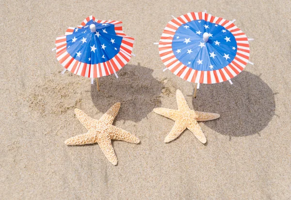 Patriotic USA background with starfishes — Stock Photo, Image