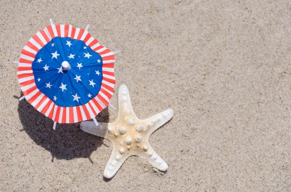 Patriotic USA background with starfish — Stock Photo, Image