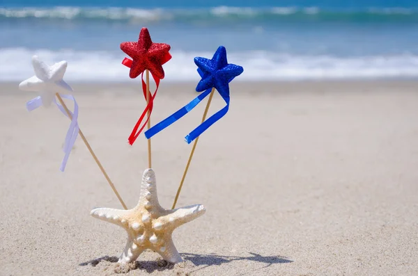 Patriotic USA background with starfish
