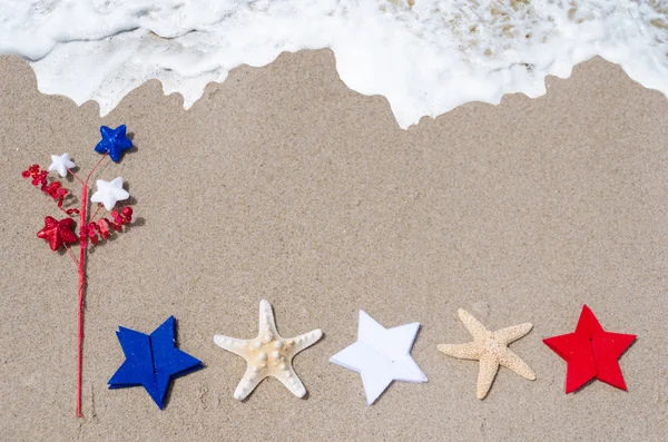Starfishes와 애국적인 미국 배경 — 스톡 사진