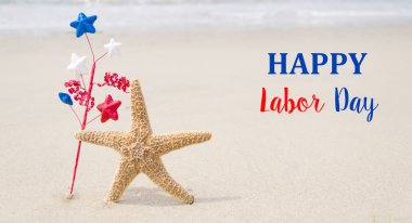 İşçi Bayramı ABD arka plan ile starfishes