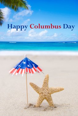 Kolomb günü arka plan ile starfishes