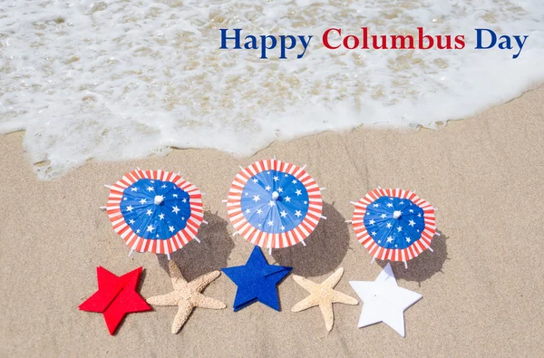 Columbus Day  background with starfishes