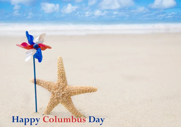 Columbus Day pozadí s starfishes — Stock fotografie
