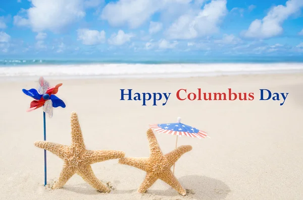 Columbus Fondo del día con estrellas de mar — Foto de Stock