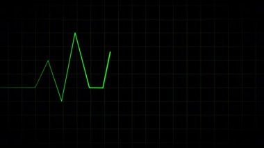 Kalp atışı. Siyah zemin üzerinde nabız çizgisi ritim vektörü şablonu.