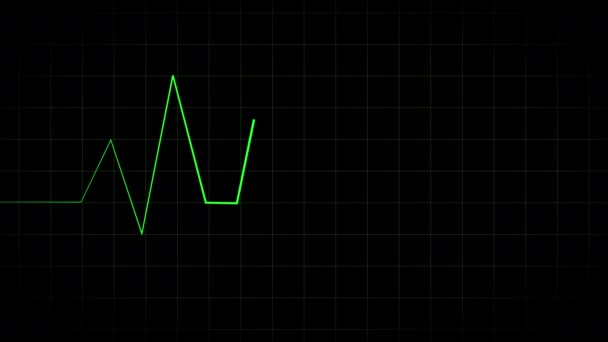 Heartbeat Pulse Line Rhythm Vector Template Dark Blackground — Stock Video