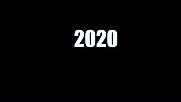 抽象的な動きの背景 輝く数字のアニメーション2020は黒の背景に2021に変更されました 明けましておめでとうございます — ストック動画