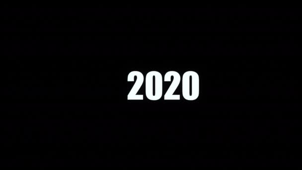 Abstract Motion Background Animation Glittering Numbers 2020 Changed 2021 Black — Stock Video