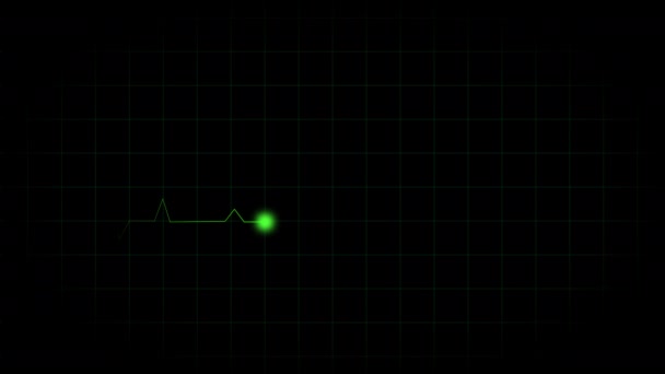 Heartbeat Pulse Line Rhythm Vector Template Dark Blackground — Stock Video